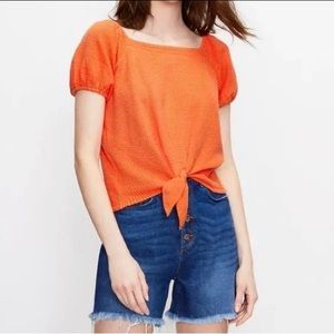 NWT Loft Square Neck tie front top Medium